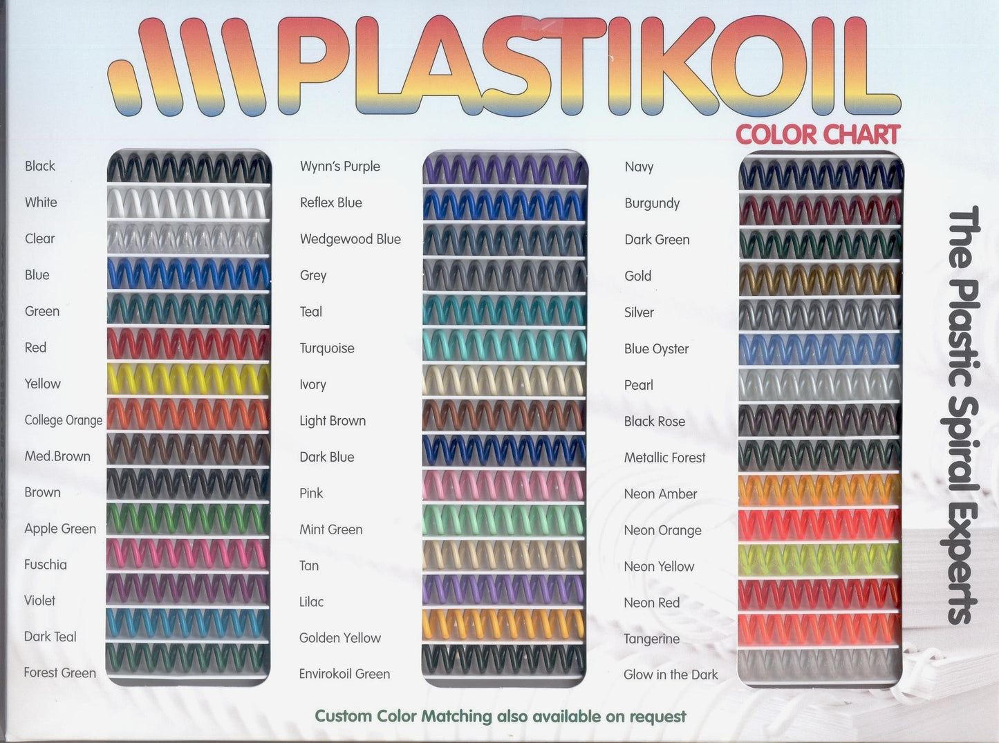 PLASTIKOIL Color Chart