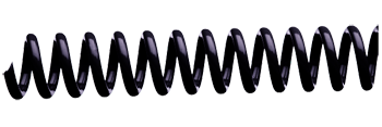 Black PLASTIKOIL coil binding - 4:1 Pitch - 36" lengths