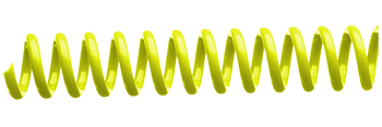 Neon Yellow PLASTIKOIL coil binding - 4:1 Pitch - 12"